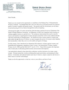 Letter from US Senator John Kerry